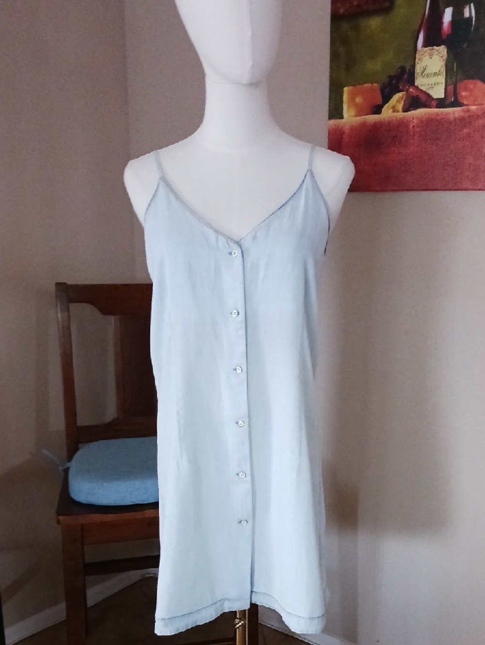 DL1961 Pale Blue Button-Front Slip Dress
